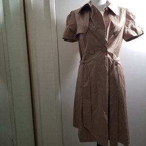 INC Brand Trench Coat in Tan/Nude, short sleeves, size M